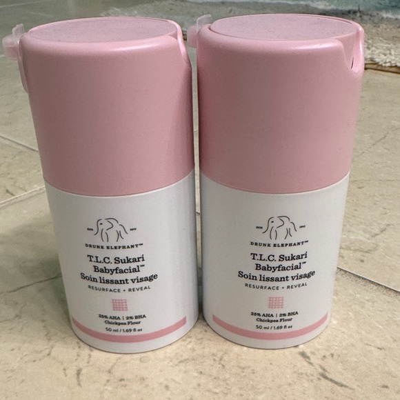 Drunk Elephant Other - Drunk Elephant T.L.C. Sukari Babyfacial Set - Pink and White